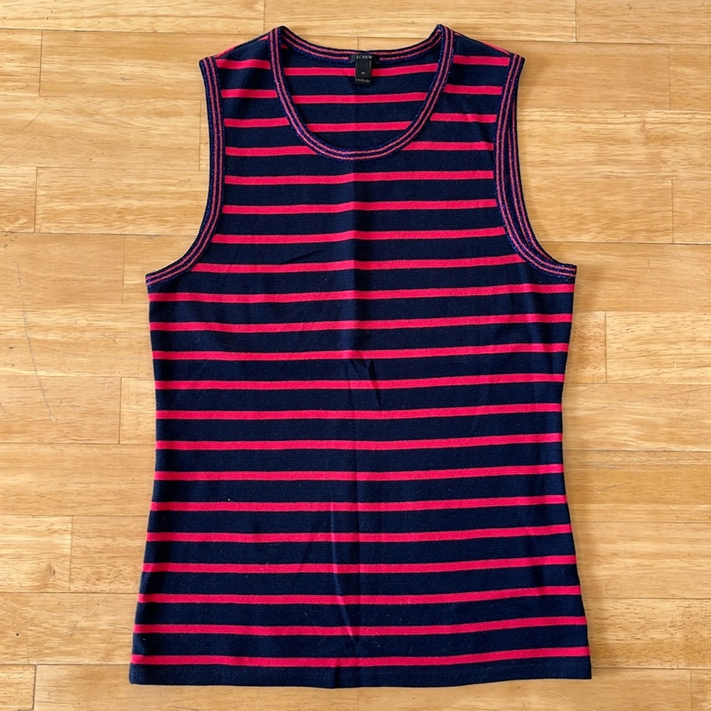 J. Crew Women’s Striped Tank w/Sparkly Trim, Size Medium